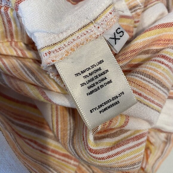 Anthropologie Cloth & Stone Vertical Stripe Strapless Cropped Jumpsuit XS Boho - Picture 8 of 8